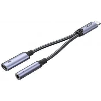 UNITEK USB-C naar 3,5mm audio-aansluiting & USB-C 60W PD adapter (Space Grey)