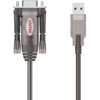 UNITEK USB-A naar RS232 seriële converterkabel, DB9 stekker, 1,5 m, zwart