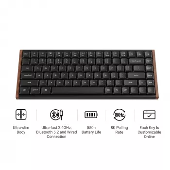 Keychron K3U-H3 75% Milk POM Brown Switch 8K draadloos mechanisch toetsenbord