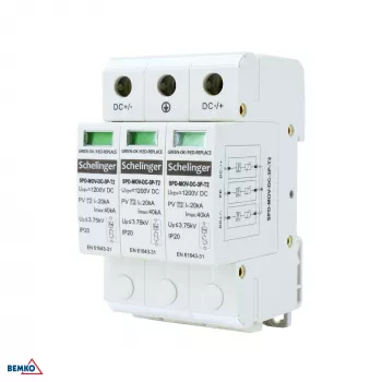 SCHELINGER 3P DC 1200V Type 2 overspanningsbeveiliging (SPD) voor PV-installaties