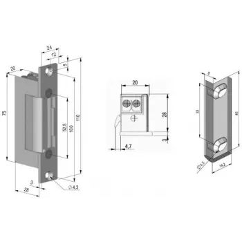 SCOT ES-S12DC-R PROFI symmetrische omgekeerde elektrische deuropener
