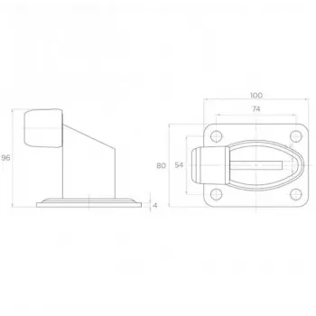 PSG 60.038 poortbuffer - EPDM-rubber, zwart, 60x38mm