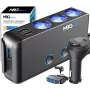 MBG Line HC67C dubbele sigarettenaansteker-stopcontactsplitter met 3 USB-A-aansluitingen, 120 W, zwart