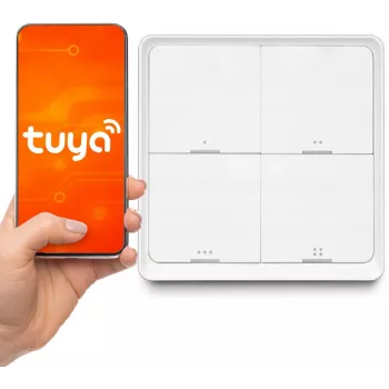 LUXURY-GOODS SC04 ZigBee TUYA slimme scèneschakelaar – 4 toetsen, 12 scènes, wit