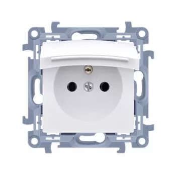 KONTAKT SIMON 10 module wit stopcontact 1x Z/U met klep IP44 schroefklemmen 16A 250V