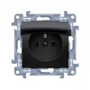 KONTAKT SIMON 10 Module 1x stopcontact met klep IP44 veerklemmen 16A 250V mat zwart