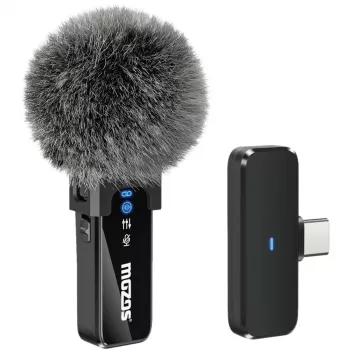 MOZOS MX2-SINGLE draadloze lavalier-microfoon voor smartphones, 2,4 GHz, USB-C