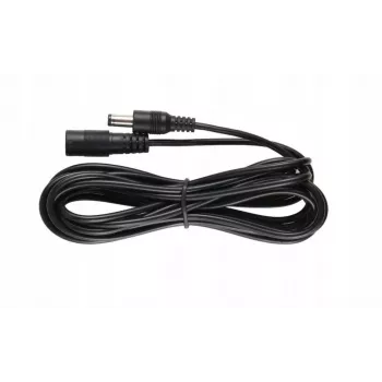 ESPE DC-verlengkabel 5,0 m 2x0,5mm² gevlochten DC-stekker naar DC-bus 2,1x5,5mm zwart