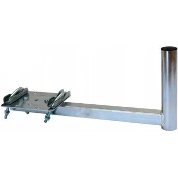 CORAB UBU-38/450-H universele balkonbeugel voor satelliet-, terrestrische en LTE-antennes, 38 mm mastdiameter, 450 mm uitsteek, thermisch verzinkt staal, metallic grijs