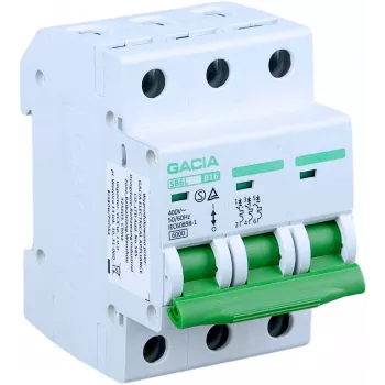 GACIA SB6L B 3P 20A miniatuur installatieautomaat, 6kA, B-karakteristiek, 3-polig, 20A