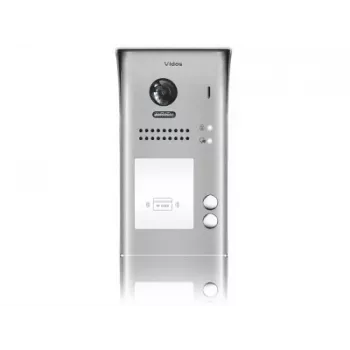 VIDOS DUO S1102A 2-familie videodeurstation, roestvrij staal, Full HD, 2-draads, zwart