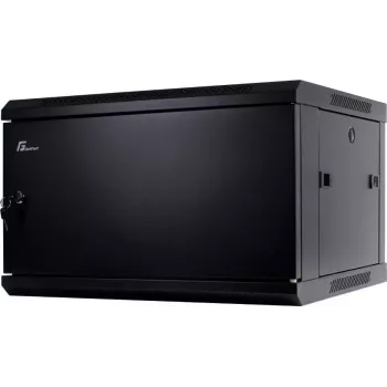 GETFORT CALI 6U 600x600 wandmontage-rackkast 19 inch stalen deur zwart