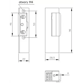 ELEKTRA-PLUS elektrische deuropener R3 links fail-secure met geheugen en mechanische blokkade