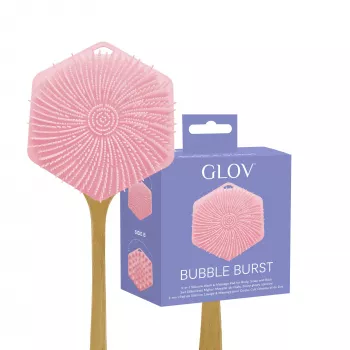 GLOV Bubble Burst 3-in-1 Siliconen Lichaams-, Hoofdhuid- & Rugpeeling en Massageapparaat - Roze