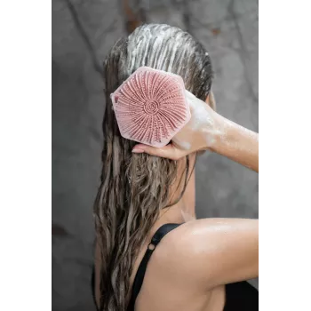 GLOV Bubble Burst 3-in-1 Siliconen Lichaams-, Hoofdhuid- & Rugpeeling en Massageapparaat - Roze