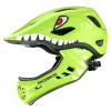 ROCKBROS TT-32004 Shark kinderfietshelm met afneembare kinbescherming, maat M (54-58 cm), groen
