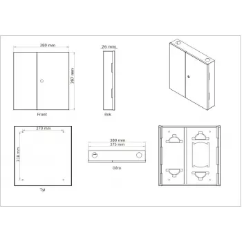 GETFORT GF-FO-PSNW-24SX glasvezel-verdeelbox, 12 vezels, SC/LC, wandmontage, Lichtgrijs