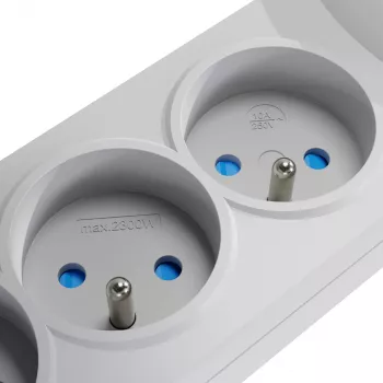 Getfort 5P-1.5M-G overspanningsbeveiliging stekkerdoos, 5 stopcontacten, 1,5 m kabel, grijs