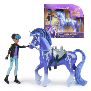 Spin Master Unicorn Academy - Rory en Storm eenhoornset met echte manen en staart en borstel