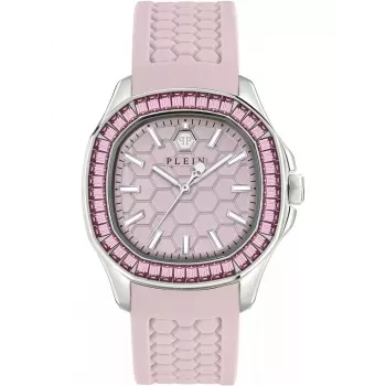 Philipp Plein dameshorloge PWTAA0123 38mm quartz horloge met zwart siliconenband