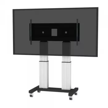 NEOMOUNTS NEWSTAR gemotoriseerde mobiele vloerstandaard voor 70-120 inch beeldschermen, VESA 300x200 tot 1200x600, zilver