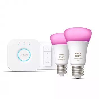 Philips Hue White and Color Ambiance Startset E27 2x lampen + Bridge + dimmer