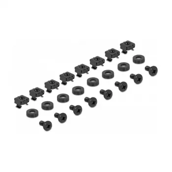 DELOCK 19 inch steunrail-set, verstelbaar 368-600 mm, voor netwerkkast 1U, zwart, 2 stuks