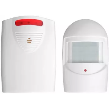 ORNO OR-MA-717 draadloze deurbel-set met PIR-bewegingssensor, 433 MHz, 80 m bereik, 32 melodieën, IP44 sensor, wit