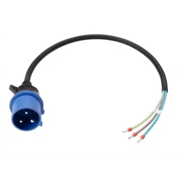 Anker SOLIX stroomkabel IEC 60309 1P+N+E naar open einde, 32 A, 60 cm, blauw