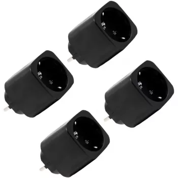 Shelly Plug M Gen3 smart plug 4-pack zwart met energiebewaking, Wi-Fi & Bluetooth