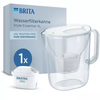 BRITA Style Essential XL witte waterfilterkan met MAXTRA PRO Pure Performance filterpatroon
