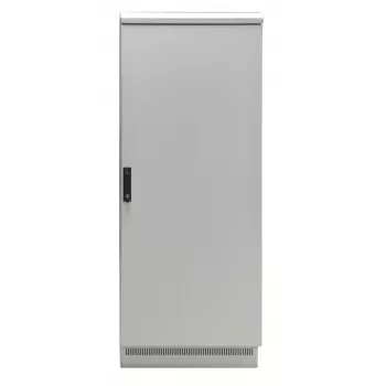 EFB Elektronik 19 inch IP55 netwerkkast 24U 800x800 met voorgemonteerde sokkel, lichtgrijs RAL 7035