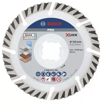 BOSCH POWERTOOLS PRO diamantdoorslijpschijf X-LOCK MultiMaterial, Ø 125 mm (2 stuks, boring 22,23 mm)