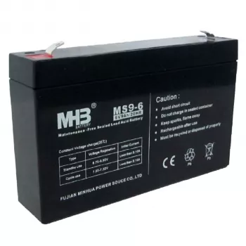 PowerWalker batterij MHB MS9-6 6V 9Ah verzegelde lood-accu voor UPS-systemen