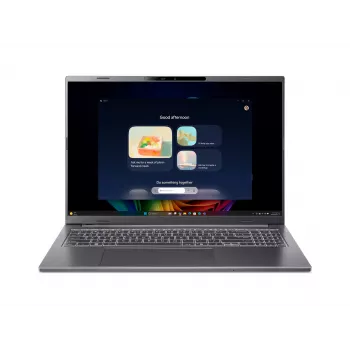 Acer Aspire 16 AI A16-52M-74UY Copilot+ pc, 16 inch WUXGA IPS, Intel Core Ultra 7 155H, 16GB LPDDR5X, 512GB SSD, Windows 11 Home, staalgrijs