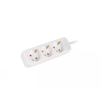 Lanberg PS0-03F-0150-W 3-voudige Schuko stekkerdoos, 1,5m kabel, wit