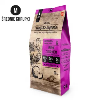 WZA WIEJSKA ZAGRODA kalkoen met appel Crunchy M - droogvoer voor puppy's - 20 kg
