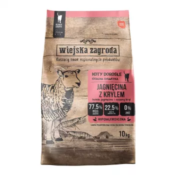 WIEJSKA ZAGRODA lam met krill droogvoer voor katten - 10kg