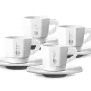 Bialetti RTATZ402 espressokopjesset, 4-delig, wit porselein, 75 ml