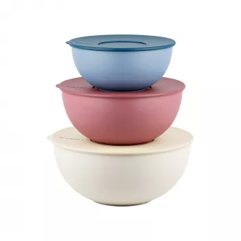 Guzzini EVERYWHERE BIO set van 3 schalen met deksels, diverse kleuren
