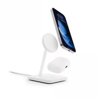 Twelve South HiRise 2 Deluxe Qi2 3-in-1 draadloos laadstation voor iPhone, Apple Watch en AirPods - mat zwart
