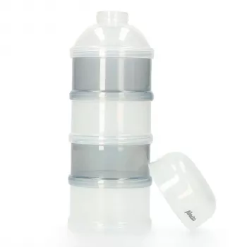 Alecto BF-4 melkpoederdispenser met 3 vakken, BPA-vrij, lekvrij, wit/transparant