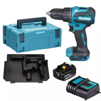 Makita DHP490SF1J 18V LXT borstelloze klopboormachine met 3.0Ah accu, oplader en Makpac-koffer