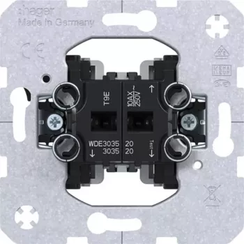 Hager WDE303520 rolluik-/jaloezieschakelaar met mechanische en elektrische vergrendeling, polarwit