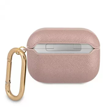 GUESS GUAPSASMP AirPods Pro hoesje Saffiano Script Metal Collection roze