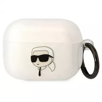 Karl Lagerfeld AirPods Pro hoesje transparant met Karl-hoofd-silhouet