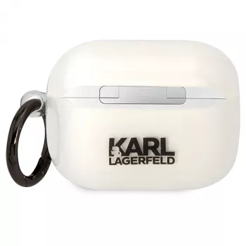 Karl Lagerfeld AirPods Pro hoesje transparant met Karl-hoofd-silhouet