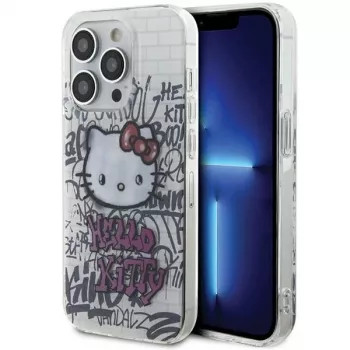 Hello Kitty HKHCP13LHDGPHT iPhone 13 Pro / 13 6,1 inch witte hardcase IML Kitty On Bricks Graffiti