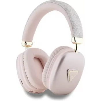GUESS PU-leer 4G Triangle Logo Bluetooth stereohoofdtelefoon roze