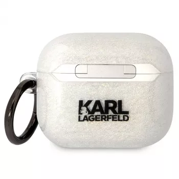 Karl Lagerfeld KLA3HNKCTGT AirPods 3 hoesje transparant glitter Karl & Choupette
